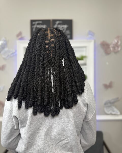 Bob Barrel Braids – bob-length barrel twists, Afro Luxe Braiding Bar, Laurel MD