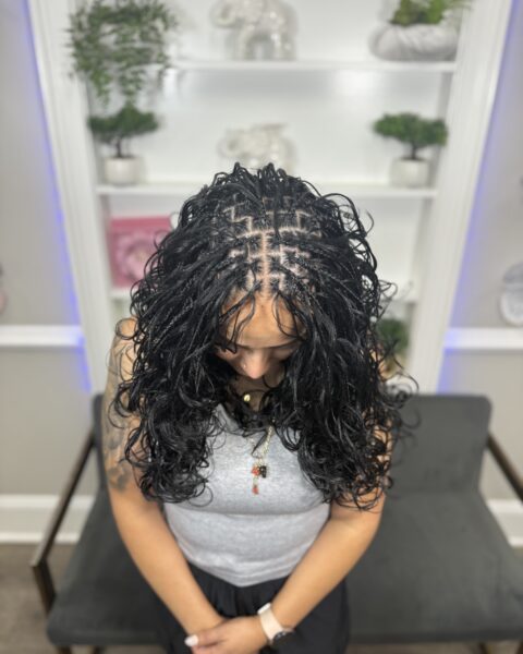 Bora Bora Bob – bouncy bora bora braids cut to a bob, Afro Luxe Braiding Bar, Laurel MD